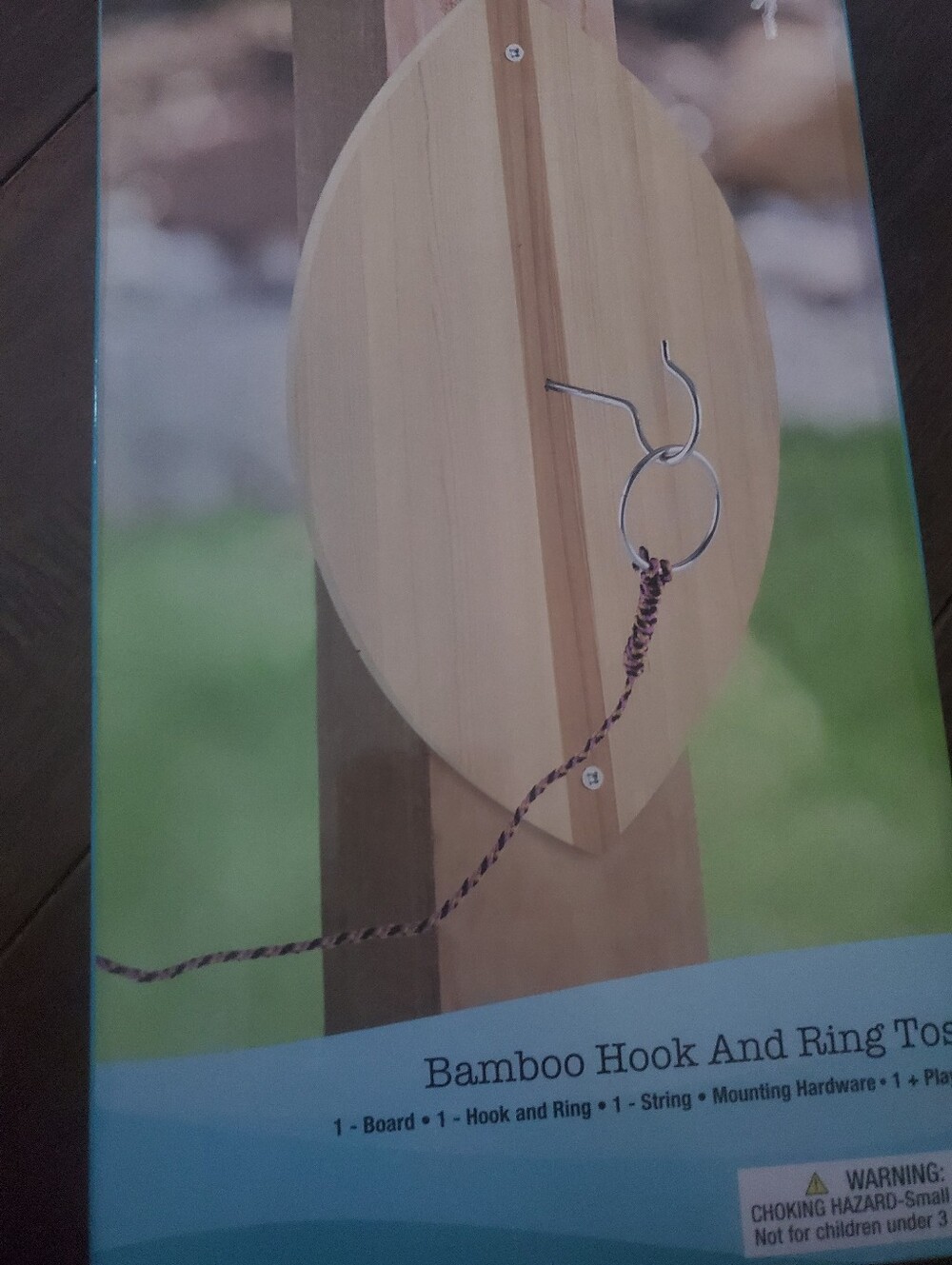 BAMBOO Natural Bamboo Hook and Ring Wall Decor with Rope
